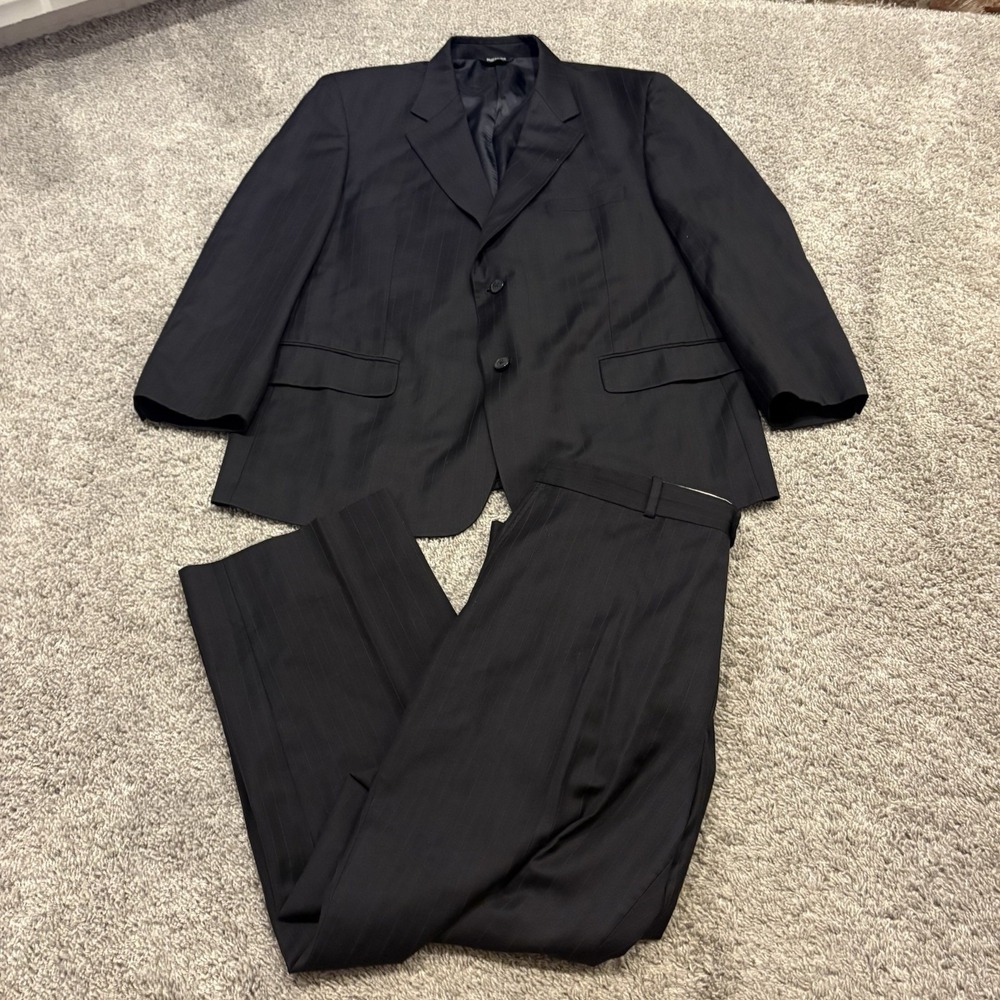 Botany Five Hundred 500 Black Wool Mens Jacket Suit 44S - Pants 42S *Read Desc*